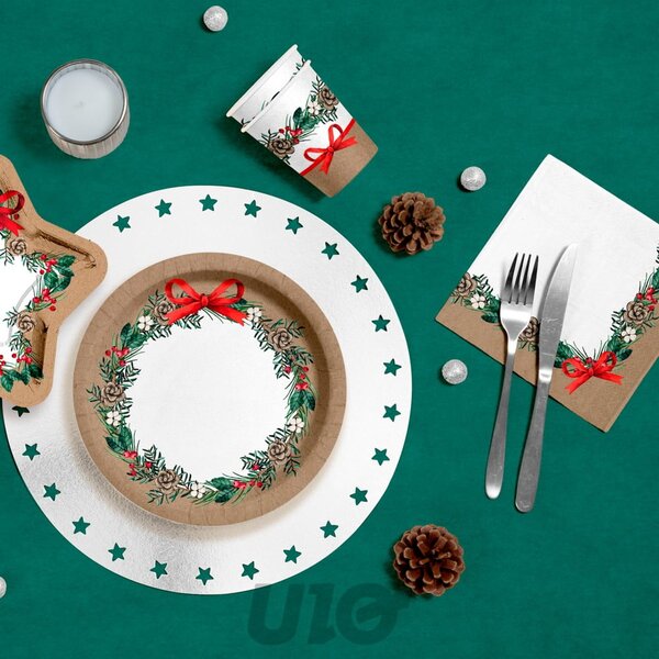 Set di tovaglioli 20 pz 33x33 cm Christmas Bow – Homéa