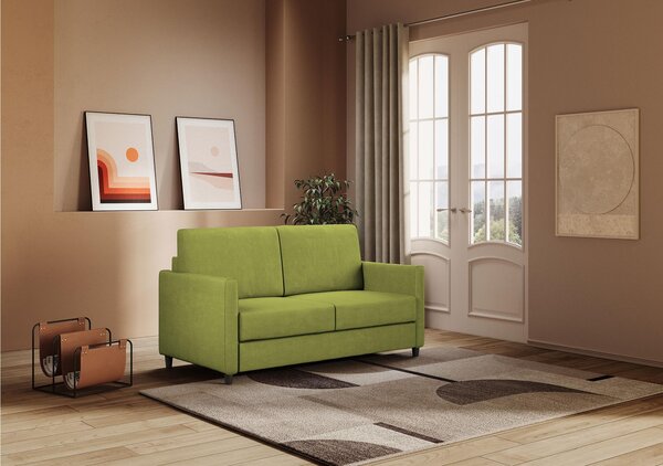 Divano Karay 2 posti due sedute da 60cm misure esterne 138x85x h 85 cm - Kg 22 rivestimento completamente sfoderabile colore Verde