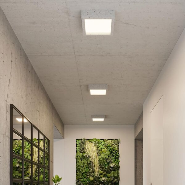 Lampada da soffitto 18W RIZA in Cemento e Vetro - Grigia