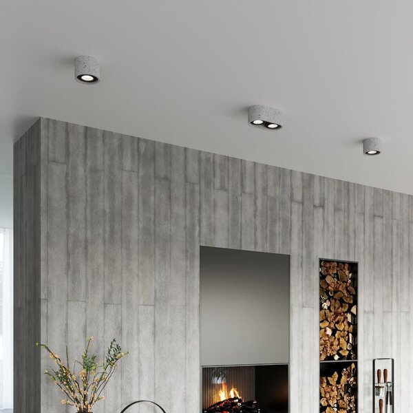 Lampada da soffitto BASIC 2 in Cemento 2 basi AR111 - Grigia
