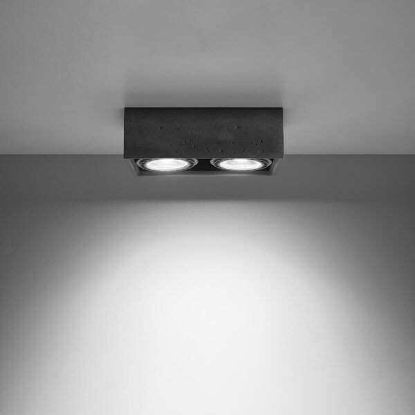 Lampada da soffitto QUATRO 2 in Cemento 2 basi AR111 - Grigia