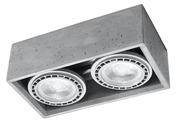 Lampada da soffitto QUATRO 2 in Cemento 2 basi AR111 - Grigia