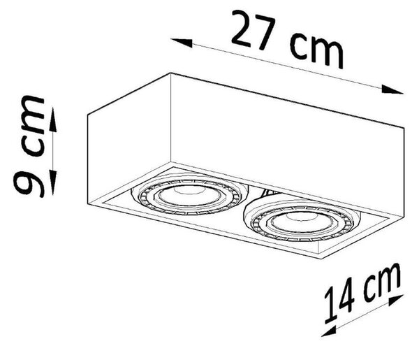 Lampada da soffitto QUATRO 2 in Cemento 2 basi AR111 - Grigia