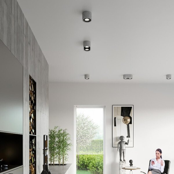 Lampada da soffitto BASIC 2 in Cemento 2 basi AR111 - Grigia