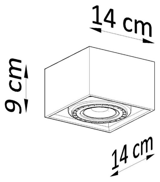 Lampada da soffitto in Cemento QUATRO 1 Base AR111 - Grigia
