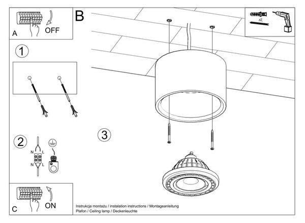 Lampada da Soffitto in Legno BASIC 1 con base AR111