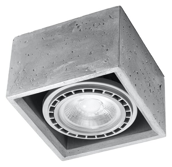 Lampada da soffitto in Cemento QUATRO 1 Base AR111 - Grigia