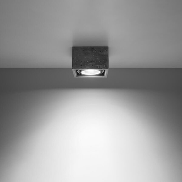 Lampada da soffitto in Cemento QUATRO 1 Base AR111 - Grigia