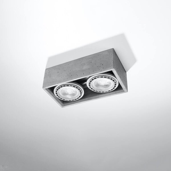 Lampada da soffitto QUATRO 2 in Cemento 2 basi AR111 - Grigia