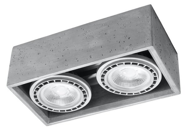 Lampada da soffitto QUATRO 2 in Cemento 2 basi AR111 - Grigia