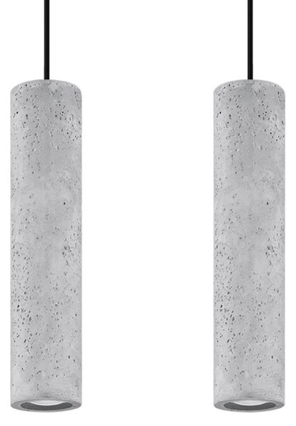 Lampadario a Sospensione LUVO 2 in Cemento 2xGU10 - Grigio