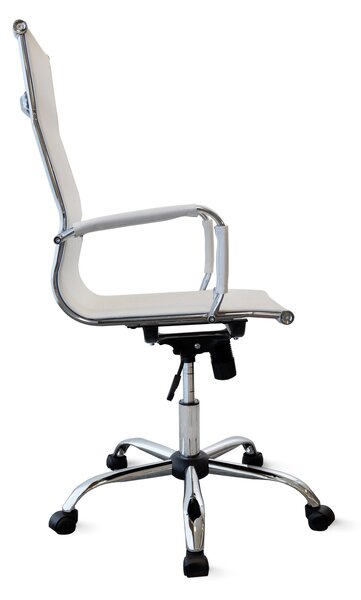 Sedia Presidenziale da Ufficio 55x65x116 cm Bianca