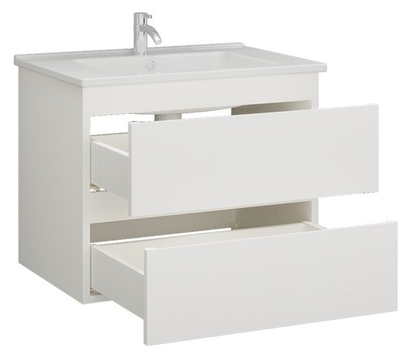 Mobile bagno sospeso 65 cm colore bianco opaco | LAC-EOLO-65 - KAMALU