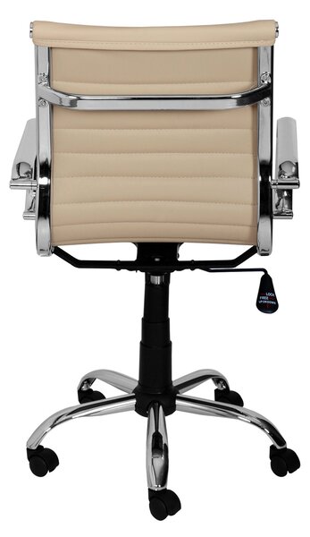 Sedia Direzionale da Ufficio 57x60x101 cm in Similpelle Tortora