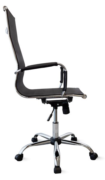 Sedia Presidenziale da Ufficio 55x65x116 cm Nero