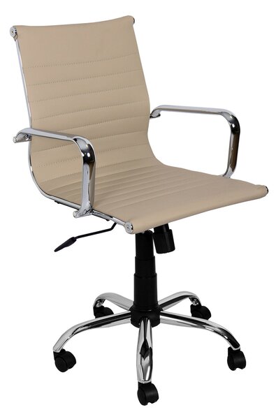 Sedia Direzionale da Ufficio 57x60x101 cm in Similpelle Tortora
