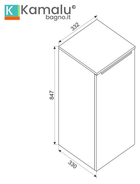 Pensile bagno sospeso 85 cm in rovere naturale | LAC-EFESTO-80 - KAMALU