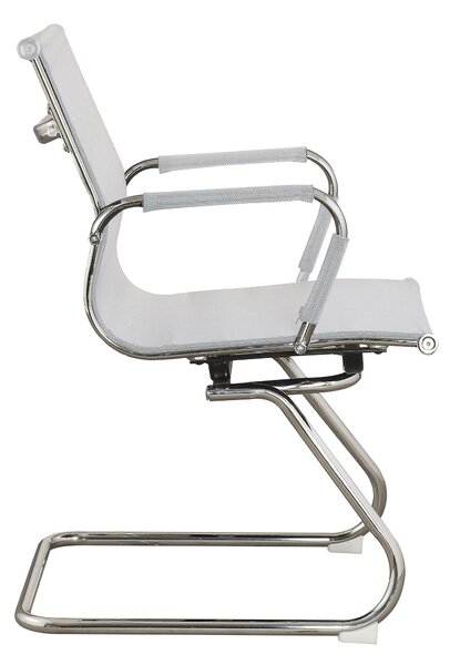Sedia da Ufficio Sala da Attesa 55x65x89 cm in Nylon Bianco