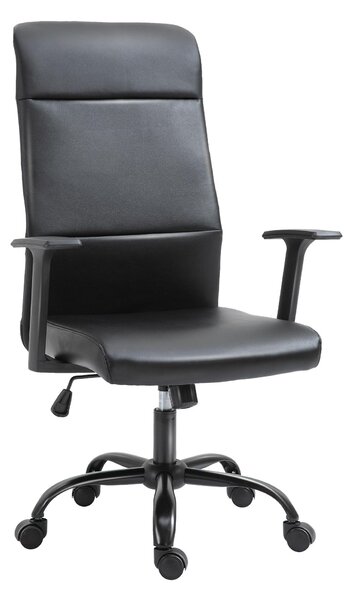 Sedia Poltrona Direzionale da Ufficio 61x61x109-115 cm in Similpelle Nero