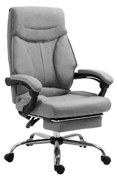 Sedia Poltrona Presidenziale da Ufficio 67,5x66x115-125 cm in Tessuto Grigio