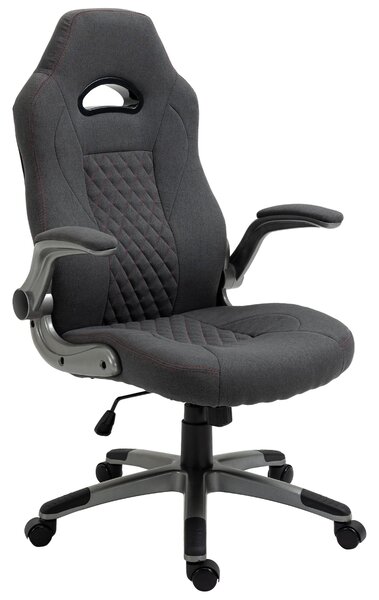 Sedia da Gaming Ergonomica 70,5x70x113-121 in Tessuto Grigio