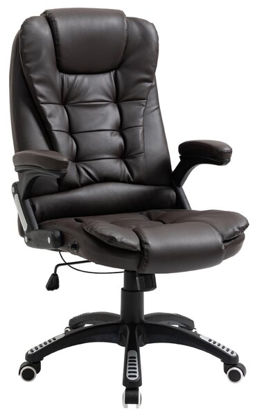 Sedia Poltrona Presidenziale da Ufficio 67x72x110-120 cm in Similpelle Marrone