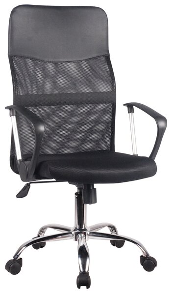 Sedia Poltrona Direzionale da Ufficio 62x63x124 cm in Tessuto Nera
