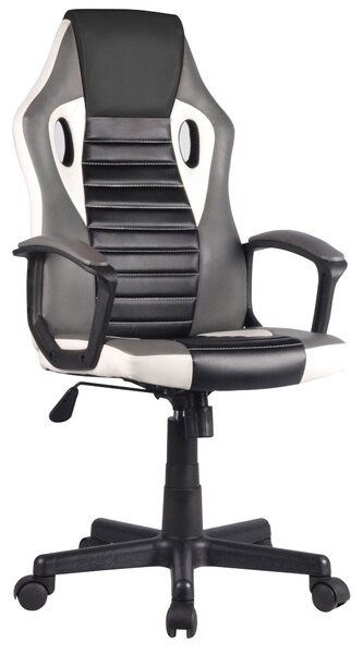 Sedia da Gaming Ergonomica 59x62x119 cm in PVC Nera e Grigia