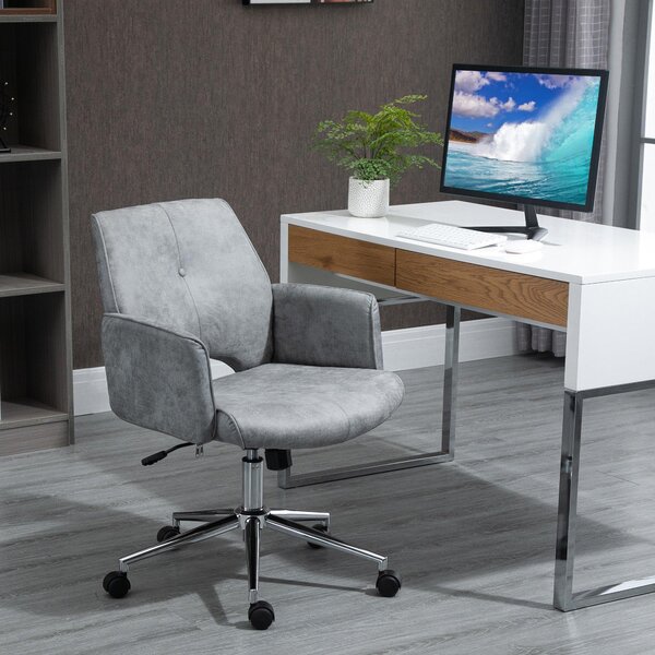 Sedia Operativa da Ufficio 63x66,5x85-95 cm in Tessuto Grigio