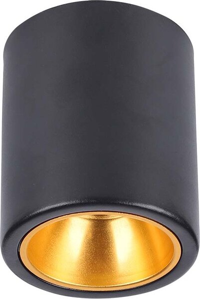 V-TAC VT-978 Portafaretto LED da soffitto montaggio a plafone rotondo GU10 colore nero e riflettore oro sku 6691
