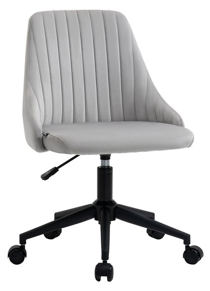 Sedia Operativa da Ufficio 50x58x77-85 cm in Tessuto Effetto Velluto Grigia