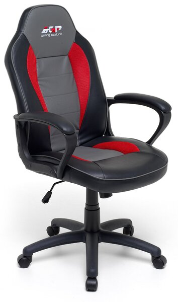 Sedia da Gaming Ergonomica 62x57x112 cm in Similpelle Nero e Rossa