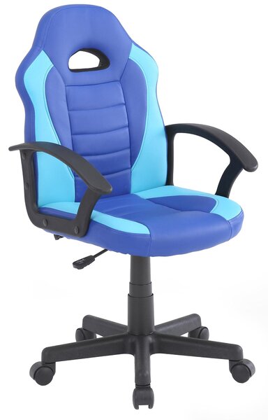 Sedia da Gaming Ergonomica per Bambini 55x56x99,5 cm in Similpelle Blu e Azzurra