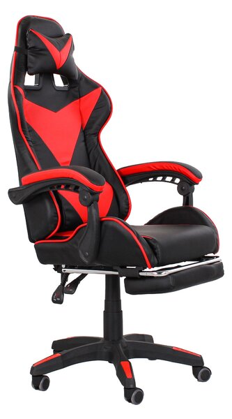 Sedia da Gaming 135x67 cm in PU Rosso e Nero