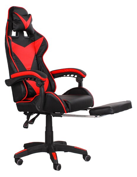 Sedia da Gaming 135x67 cm in PU Rosso e Nero