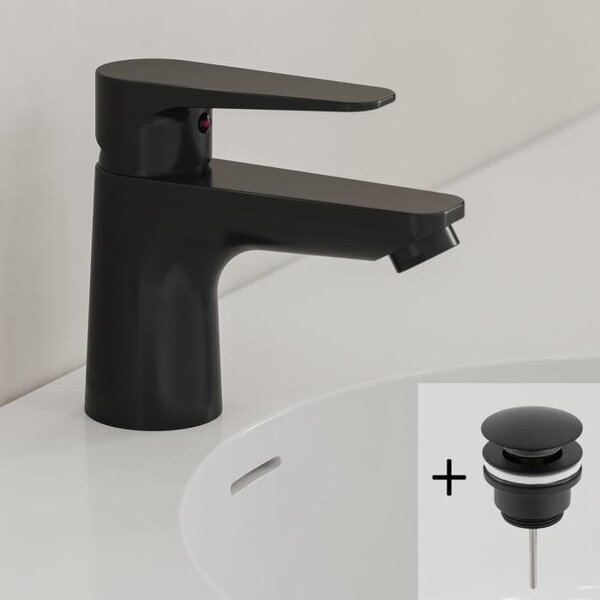 Kronenbach Radia 3.0: Miscelatore monocomando per lavabo con valvola di scarico a scomparsa, a risparmio idrico