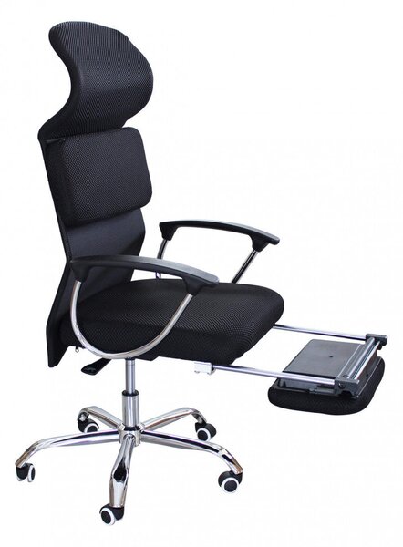 Poltrona da Ufficio Haley 59x63x118/128 h cm in Poliuretano Nero