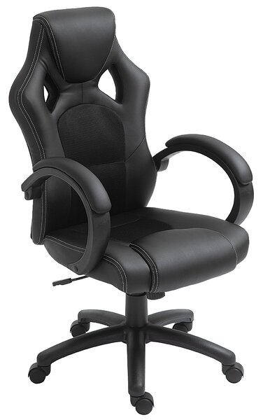 Sedia da Gaming 51x61x108-118 cm in Similpelle Nero