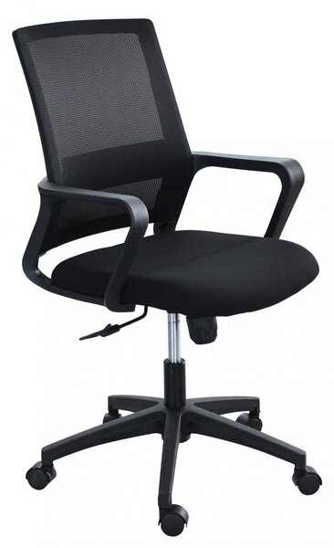 Poltrona da Ufficio Mollie 60x58x111/121 h cm in Poliuretano Nero