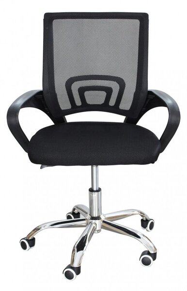 Poltrona da Ufficio Pollie Nera 52x56,5x85/95 h cm in Poliuretano Nero