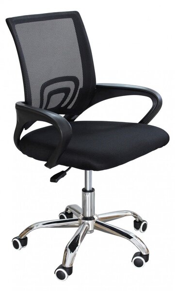 Poltrona da Ufficio Pollie Nera 52x56,5x85/95 h cm in Poliuretano Nero