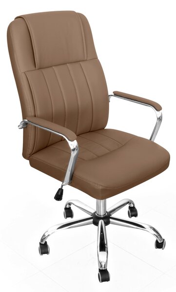Sedia Poltrona Direzionale da Ufficio 59x67x105/113 cm Ergonomica in Similpelle Marrone