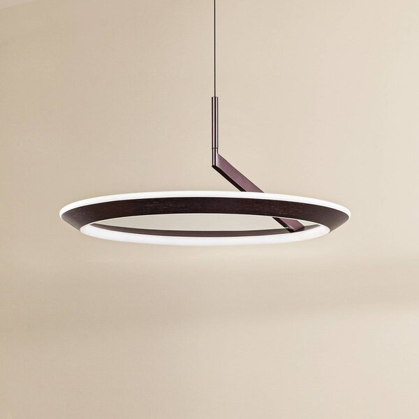 Lucande Lampada LED a sospensione Eldra, marrone caffè, Ø 55 cm, CCT Eldra Lucande, dimmerabile, Marrone / Ruggine, Soggiorno / Sala da pranzo, Metallo, Moderno