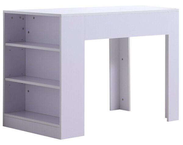 Scrivania da Ufficio con 3 Ripiani in Legno Bianco 100x60x75 cm