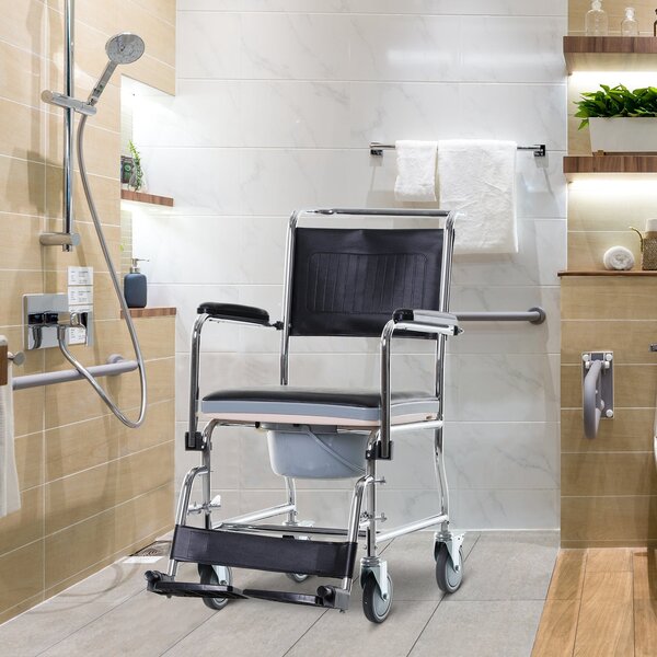 Sedia a Rotelle Impermeabile con WC Rimovibile Mate