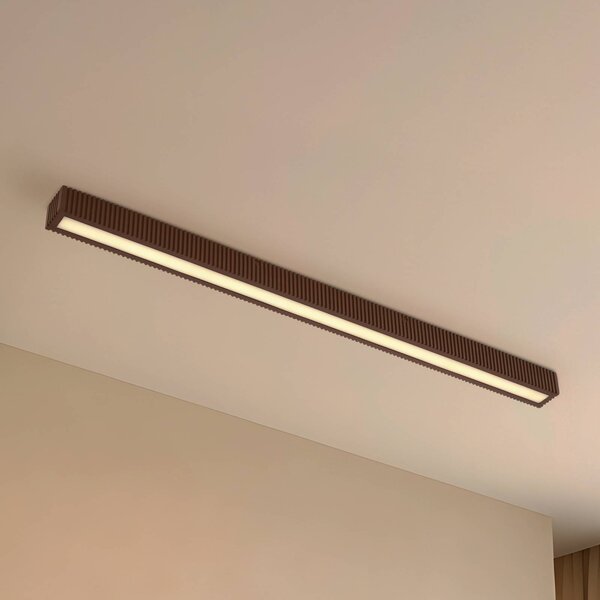 Plafoniera soffitto Emara Lucande, dimmerabile, Legno scuro, Soggiorno / Sala da pranzo, Legno, Design, Plafoniera
