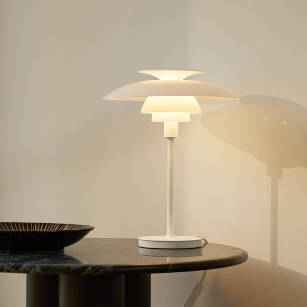 Louis Poulsen Lampada da tavolo di design PH 80, Bianco / Opale, Soggiorno / Sala da pranzo, Alluminio, Scandinavo, Lampada da tavolo