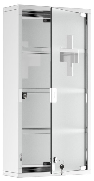 Armadietto per Medicinali Quattro Ripiani in Acciaio Inox 30x12x60 cm