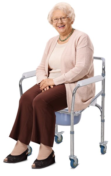 Sedia a Rotelle Impermeabile con WC Rimovibile