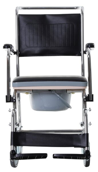 Sedia a Rotelle con WC Rimovibile in Metallo e PVC BeCare
